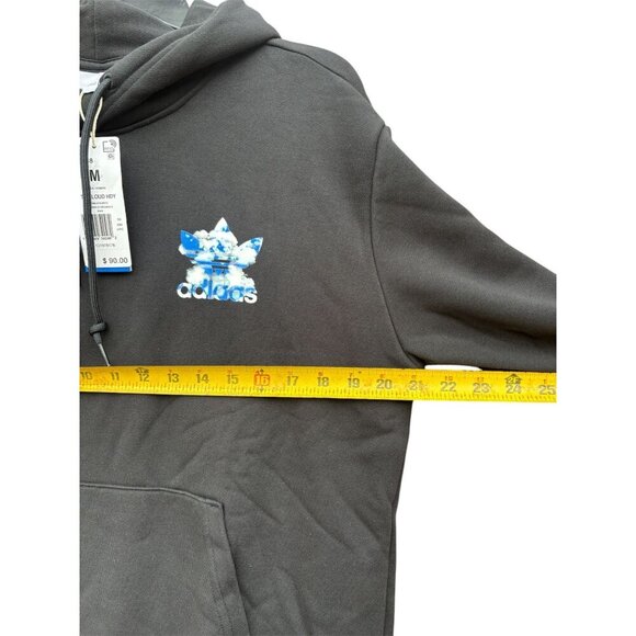 Adidas Black Hoodie With Blue Cloud Trefoil Logo Design Medium - Picture 7 of 7